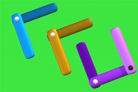 퍼즐 게임에서 자를 회전시켜 yardsticks를 깔끔하게 접기