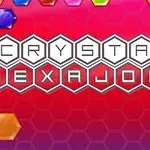 붉은색 육각형 패턴 배경에 다양한 색상의 육각형이 배치된 이미지