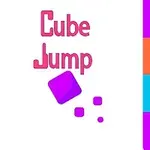 핑크색 큐브와 텍스트가 중앙에 위치한 그림이며, 양옆에는 보라색, 하늘색, 주황색 띠가 배치되어 있다