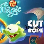 초록색 캐릭터가 거울 속의 노란색 캐릭터와 마주보는 장면