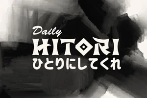 흑백 배경에 Daily Hitori와 일본어 문구가 적힌 이미지