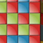 빨간색, 초록색, 파란색의 네모난 블록들이 격자무늬로 배열된 이미지