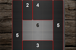 회색 바탕에 검은 타일로 구분된 숫자 2, 3, 4, 5, 6이 배치된 퍼즐 이미지