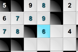 숫자가 적힌 흰색과 검은색이 섞인 격자 퍼즐 이미지