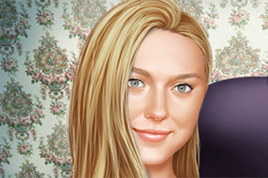 금발의 긴 머리를 가진 여성이 웃고 있는 모습의 일러스트 이미지