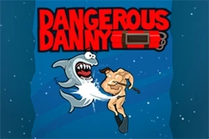 상어와 사람이 수중에서 싸우는 장면이 배경으로, DANGEROUS DANNY라는 글자가 포함되어 있습니다