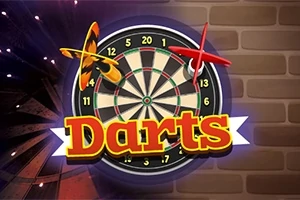 화살과 다트 보드가 있으며 Darts라는 텍스트가 앞에 위치한 이미지