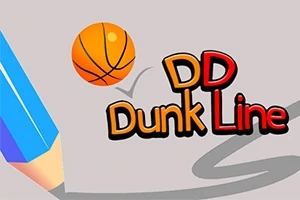 파란색 연필과 농구공, DD Dunk Line 텍스트가 있는 이미지