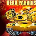 노란색 탱크가 불꽃 배경 앞에 있으며, 위에 DEAD PARADISE 3라는 글자가 있습니다