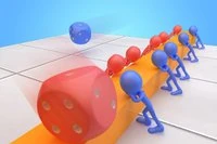 Dice Push는 플랫폼 위에서 3D 스틱맨 모델과 함께하는 재미있는 주사위 아케이드 게임