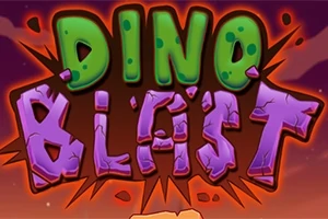 DINO BLAST라는 텍스트가 만화 스타일로 표현된 이미지