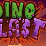 DINO BLAST라는 텍스트가 만화 스타일로 표현된 이미지