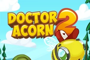밝은 하늘을 배경으로 DOCTOR ACORN 2라는 텍스트와 큰 노란 벌이 있는 이미지