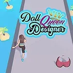 캐릭터가 길을 걸으며 장애물과 옷을 피하거나 수집하는 장면