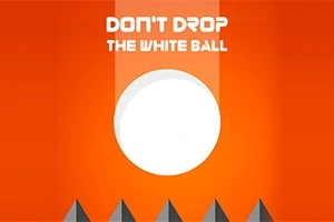 주황색 배경에 흰 공과 하단의 회색 삼각형 장애물이 있는 이미지