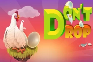 닭이 알을 품고 있고, 옆에 Dont Drop라는 글자와 깨진 알껍데기가 있는 이미지