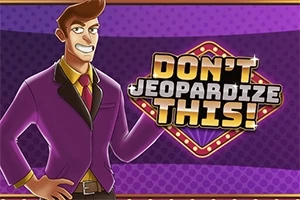 보라색 정장을 입은 남성이 DONT JEOPARDIZE THIS!