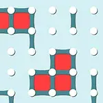 청록색 선과 흰색 점으로 구성된 격자 패턴 안에 빨간색 사각형이 위치해 있는 이미지