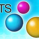 알록달록한 원들이 파란색 배경 위에 배치된 이미지