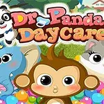 귀여운 동물 캐릭터들인 판다, 원숭이, 코끼리, 고양이가 알록달록한 공 위에 있는 모습