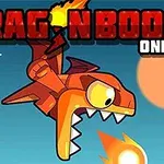 화염을 내뿜는 빨간 드래곤이 하늘을 날고 있는 모습