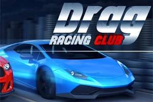파란 스포츠카와 Drag Racing Club 텍스트가 있는 이미지