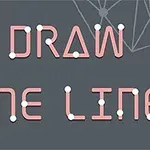 연결된 점들로 구성된 DRAW ONE LINE이라는 분홍색 글자가 회색 배경에 나타나 있다