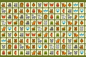 다양한 동물 아이콘이 그려진 여러 개의 사각형 타일로 구성된 그리드