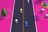 두 대의 자동차를 동시에 조종하며 장애물을 피하세요
