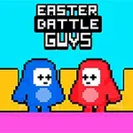 파란색과 빨간색 캐릭터가 픽셀 아트 스타일로 서로 마주 보고 있으며, 위쪽에 Easter Battle Guys라는 텍스트가 있습니다