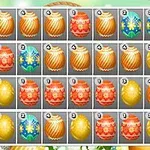 다양한 색상과 무늬의 달걀들이 그리드 형태로 배열되어 있습니다