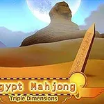 사막 풍경 속에 스핑크스와 피라미드가 보이며, 전면에 오벨리스크와 Egypt Mahjong이라는 문구가 있습니다