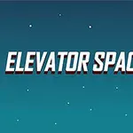 파란 배경에 ELEVATOR SPACE라는 텍스트와 노란 불빛이 켜진 빨간 탑이 있는 이미지
