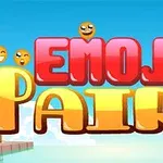 알록달록한 글자 EMOJI PAIRS와 다양한 표정의 이모티콘들이 푸른 하늘 배경 위에 있는 이미지
