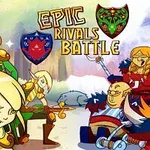 엘프와 전사들이 대치하고 있는 만화 스타일의 이미지