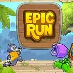 파랑색 하늘 아래 정글 배경에 동물 캐릭터와 위험한 식물을 그린 그림