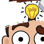 전구 아이디어가 떠오르는 남성 캐릭터의 머리를 지우개로 지우는 모습