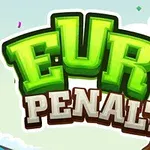 초록색과 흰색으로 강조된 EURO PENALTY라는 글자가 중앙에 있으며, O에 축구공 이미지가 포함되어 있습니다