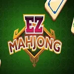 초록색 배경에 EZ MAHJONG 글자와 주위에 여러 개의 마작 패가 놓여 있습니다