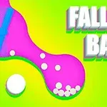 핑크색 굴곡진 통로와 떨어지는 흰색 공들이 있는 밝은 초록색 배경