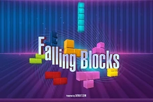 화면 중앙에 Falling Blocks 텍스트와 다양한 색상의 블록들이 있는 이미지