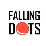 FALLING DOTS라는 텍스트와 아래에 빨간색 점이 있는 이미지