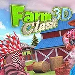 농장에서 카우보이 모자와 체크무늬 셔츠를 입은 남자가 총을 쏘고 있으며, 배경에는 빨간 헛간과 짚더미가 보인다