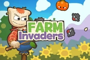 허수아비와 해바라기 밭 위로 떠다니는 화난 호박과 구름의 애니메이션 이미지