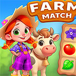 소녀와 소가 있는 농장 테마의 퍼즐 이미지