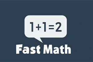말풍선 안에 1+1=2라는 수학 문제가 쓰여 있고 아래에 Fast Math라는 문구가 있는 이미지