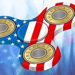 미국 국기 디자인의 피젯 스피너 이미지
