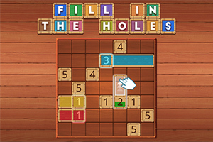 나무 배경 위에 다양한 색상의 숫자 블록이 배치된 퍼즐 이미지