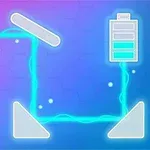 전구와 배터리가 전선으로 연결된 간단한 회로 이미지