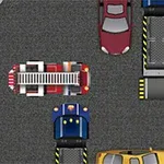 도로 위에 소방차가 다른 차량들 사이에 있는 모습